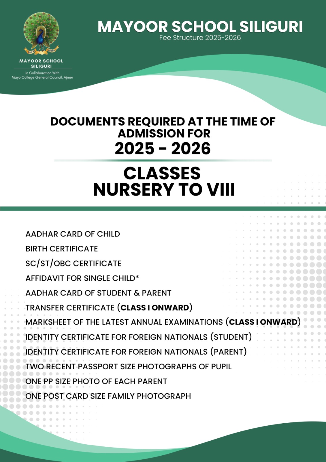 Admission procedure